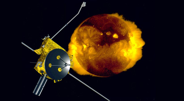 craft1-640 Artist's concept of Ulysses moving towards the Sun